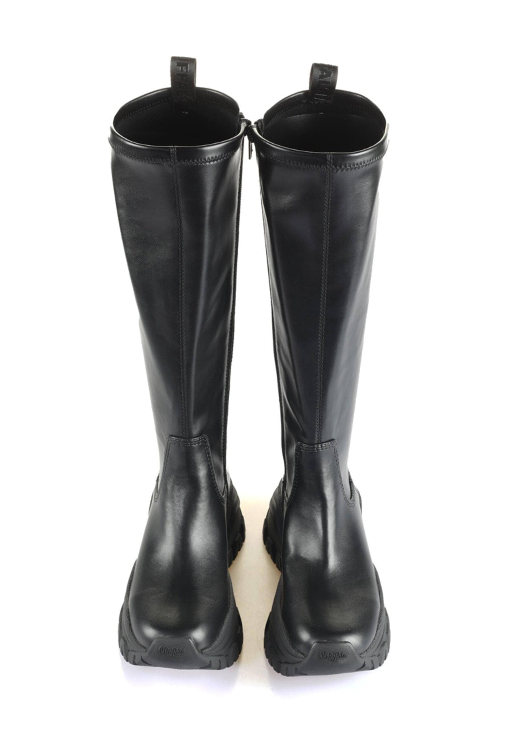 Stiefel BUFFALO "Buffalo lola stretch boot hi", Damen, Gr. 40, schwarz, Kunstfaser, unifarben, Schuhe Stiefel