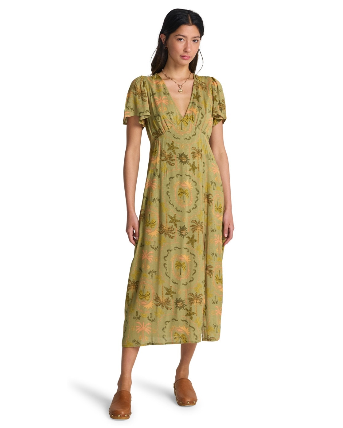 Sommerkleid BILLABONG "Jet Set", Damen, Gr. M, US-Größen, cedar grün, Obermaterial:100% Viskose;, Kleider Sommerkleid