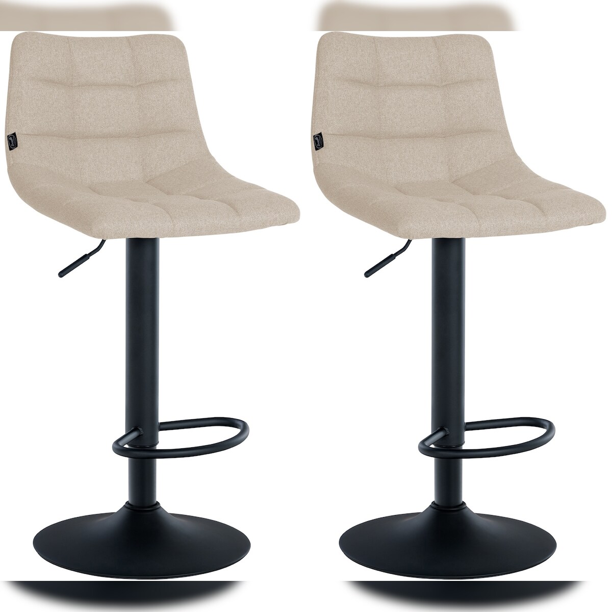CLP 2er Set Barhocker Jerry Stoff creme/schwarz Image