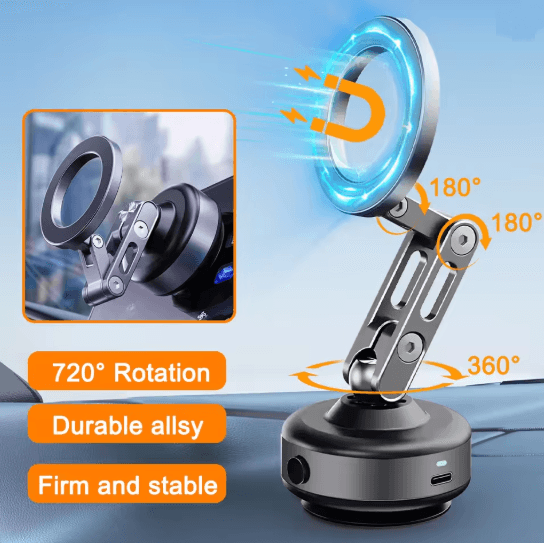 Magnetic Phone Holder Vacuum Suction Rotating Stand For Car And Home Use Magnetic Phone Holder Vacuum Suction Rotating Stand For Car And Home Use