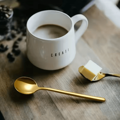 10PCS Stainless Steel Coffee Spoons Dessert Teaspoons And Seasoning Spoons For Home And Cafe Use silver 10pcs