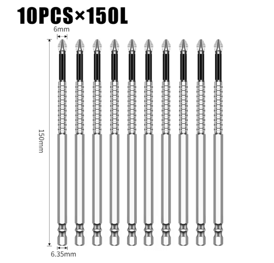 K5 S2 Magnetic Cross Head Screwdriver Bit Non Slip High Hardness Drill Bit 5A 10pcs 25l