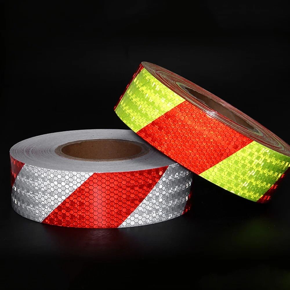 Reflective Safety Warning Tape Self Adhesive Car Visibility Strip white Red 5 Cm X 3 M