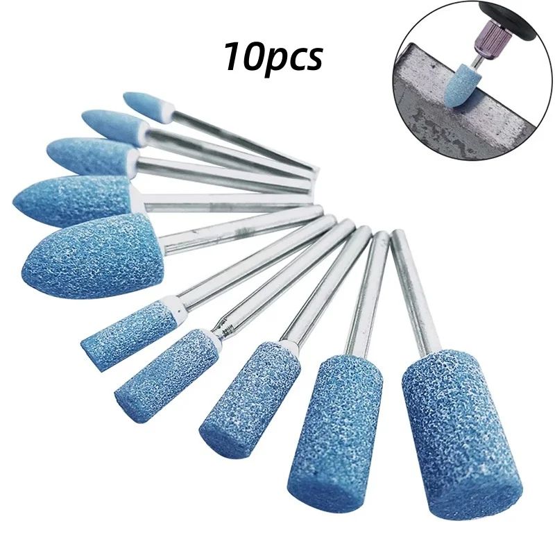 10 Piece Mounted Grinding Stones Set 3mm Shank Polishing & Sanding Bits For Precision Finishing pink