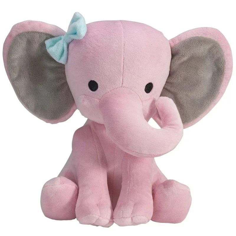 25cm Gray Elephant Stuffed Plush Toy Kawaii Animal Sleeping Pillow gray