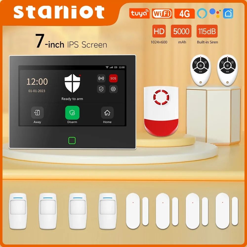 Staniot 7 Inch HD Smart Home Security System (H700 4G) set i 17 Kit uk