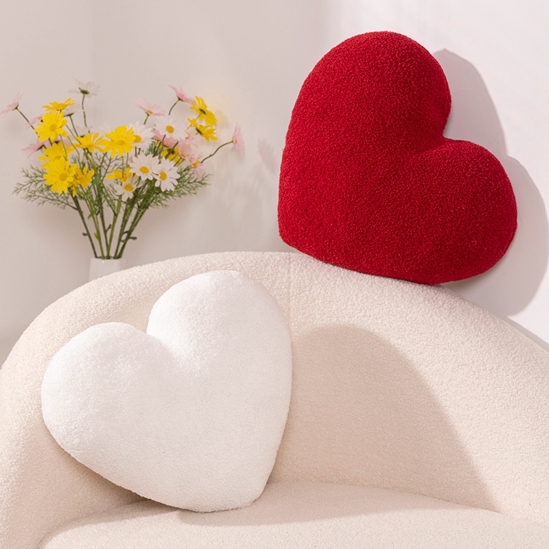 Heart Shape Throw Pillow Cushion, Red Plush Doll Kids Toy Lover Gift For Wedding Party Decor red