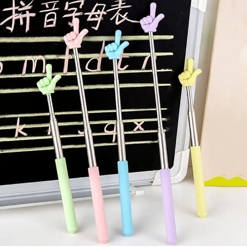 Telescopic Teaching Pointer Stainless Steel Finger Reading Stick purple