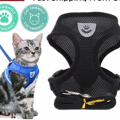 Adjustable Cat Dog Harness, Reflective Control Vest, Leash For Dogs, Pet Safety red s