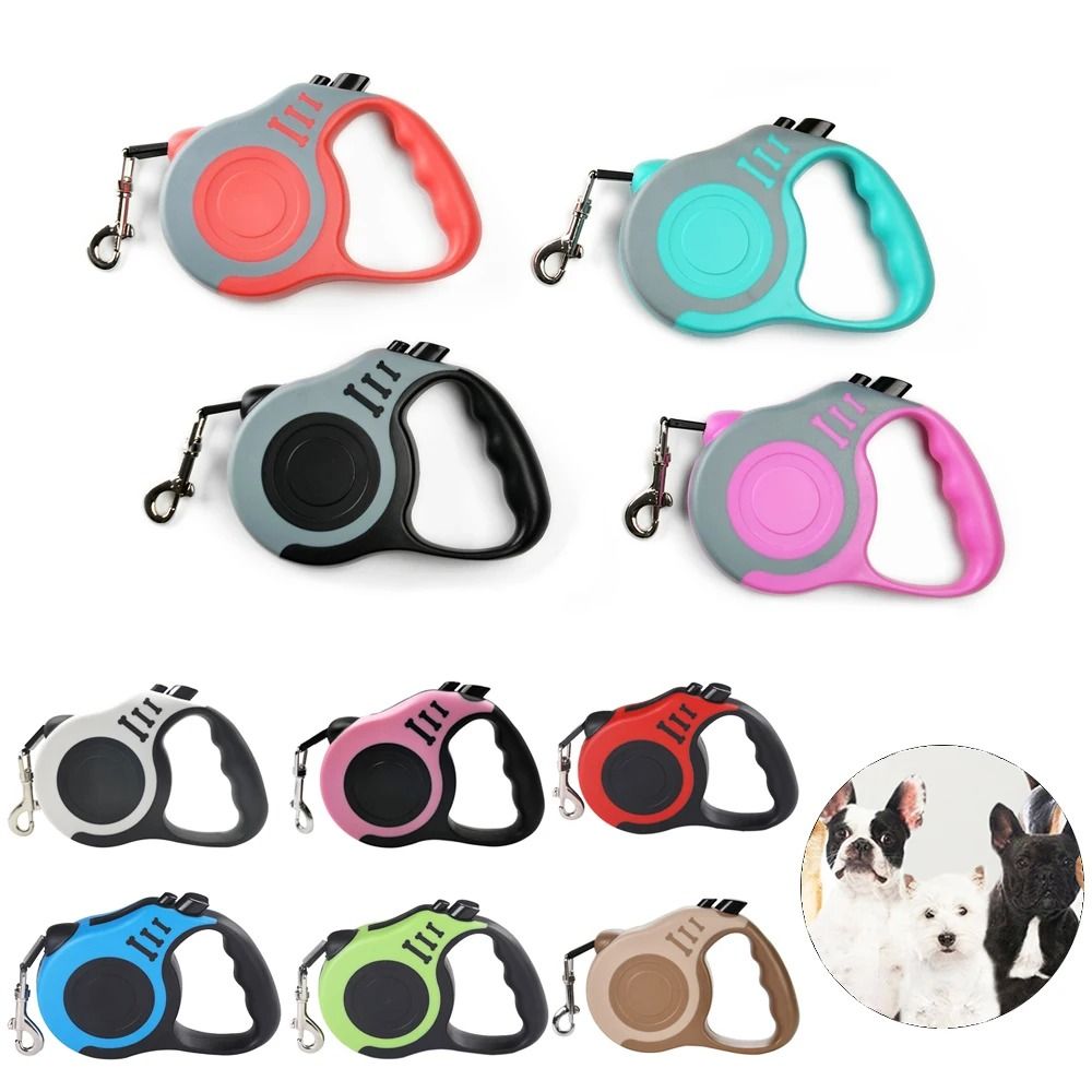 Automatic Retractable Nylon Dog Leash For Small Medium And Large Pets pink 5 M