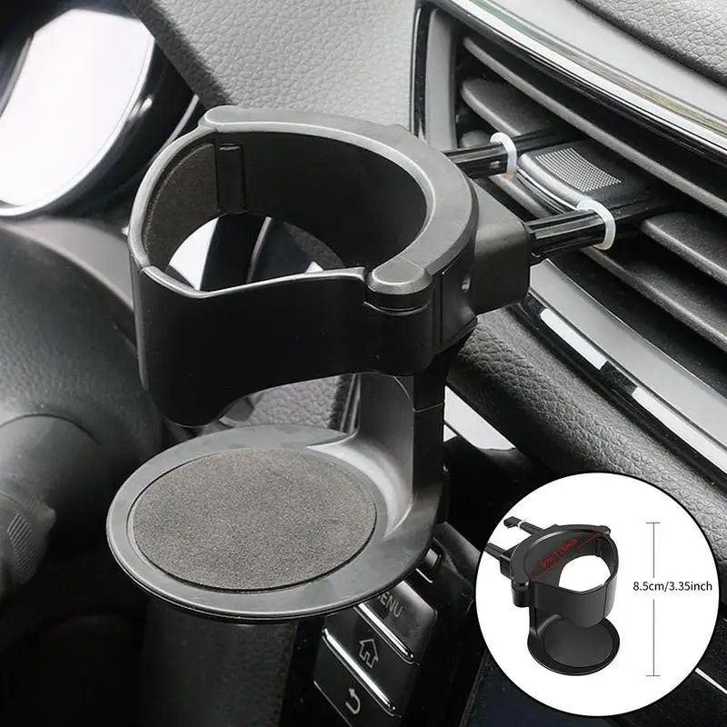 Universal Car Air Vent Cup Holder Bottle & Drink Mount Lightweight AC Outlet Cup Holder Rack For Horizontal Vents black