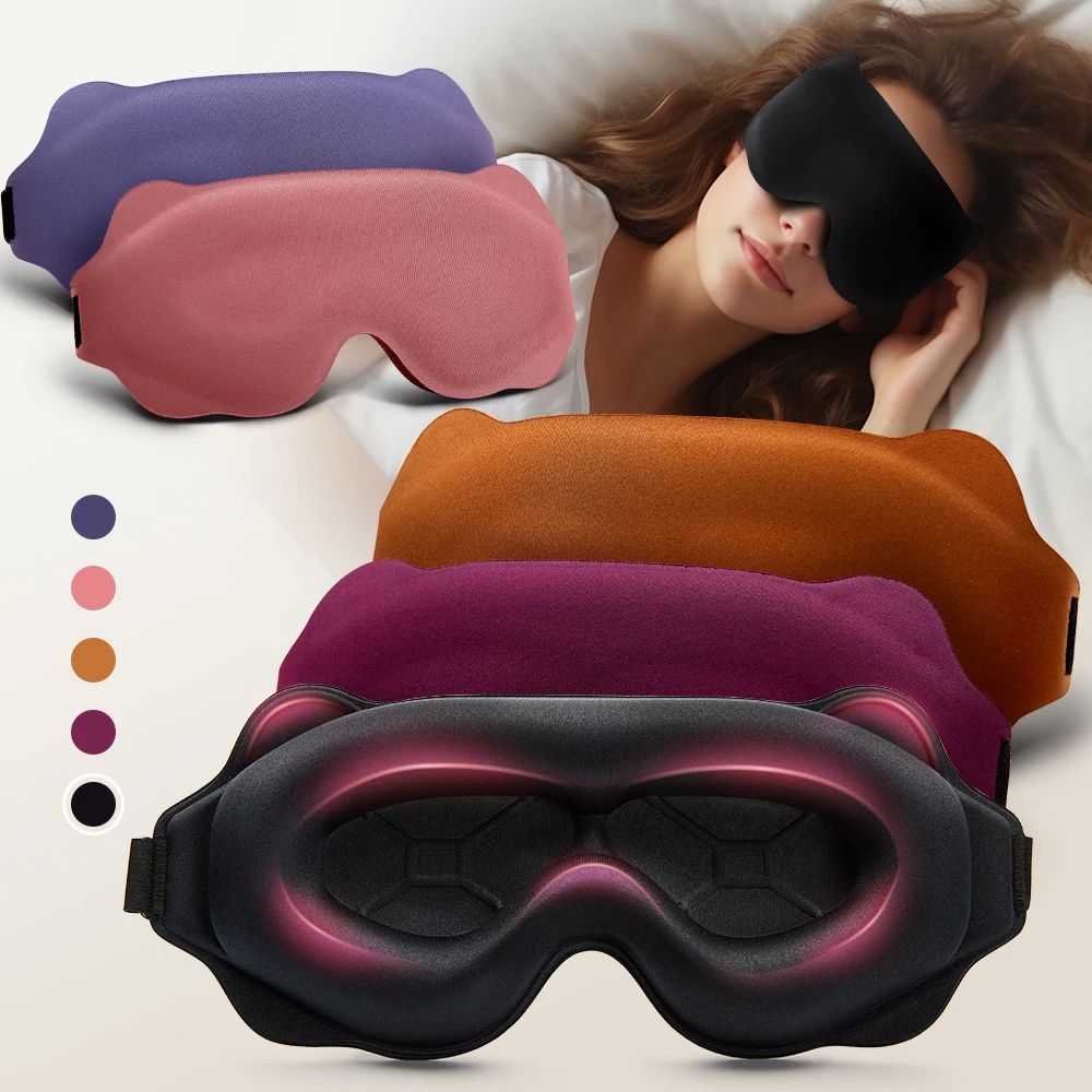 3D Sleep Mask For Deep Rest Light Blocking Eye Mask With Breathable, Pressure Free Comfort brown