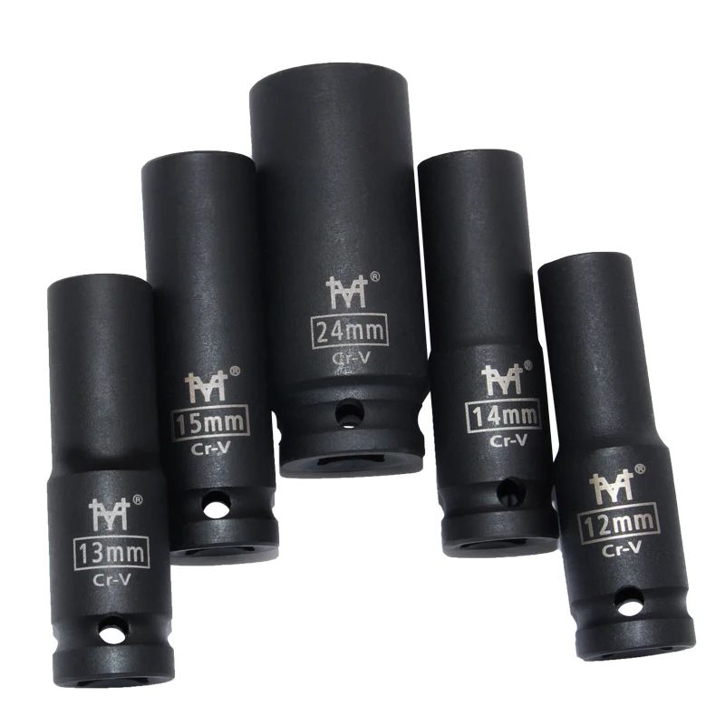 Heavy Duty 1 2" Drive Deep Impact Socket Set (Metric 1038mm) For Air Impact Wrenches 15mm