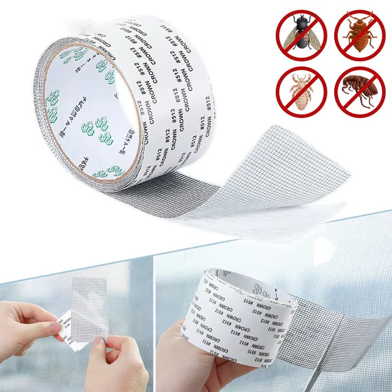 Self Adhesive Window Screen Repair Tape Mesh Sticker Anti Mosquito Net Fix 5pcs