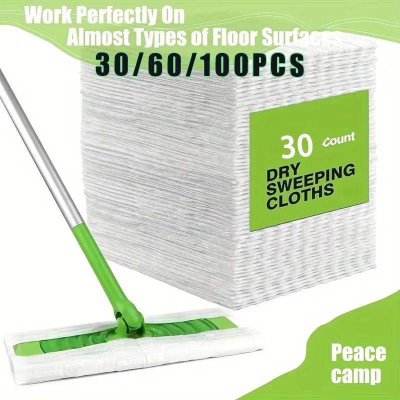 Disposable Electrostatic Mop Pads 30 60 100 Pack Dust Removal Floor Cleaning Cloths 100pcs