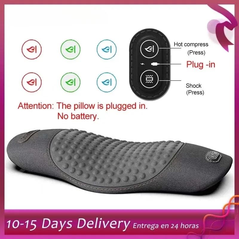 Electric Heated Waist & Lumbar Massager Advanced Vibration & Heat Relief Pillow us Plug