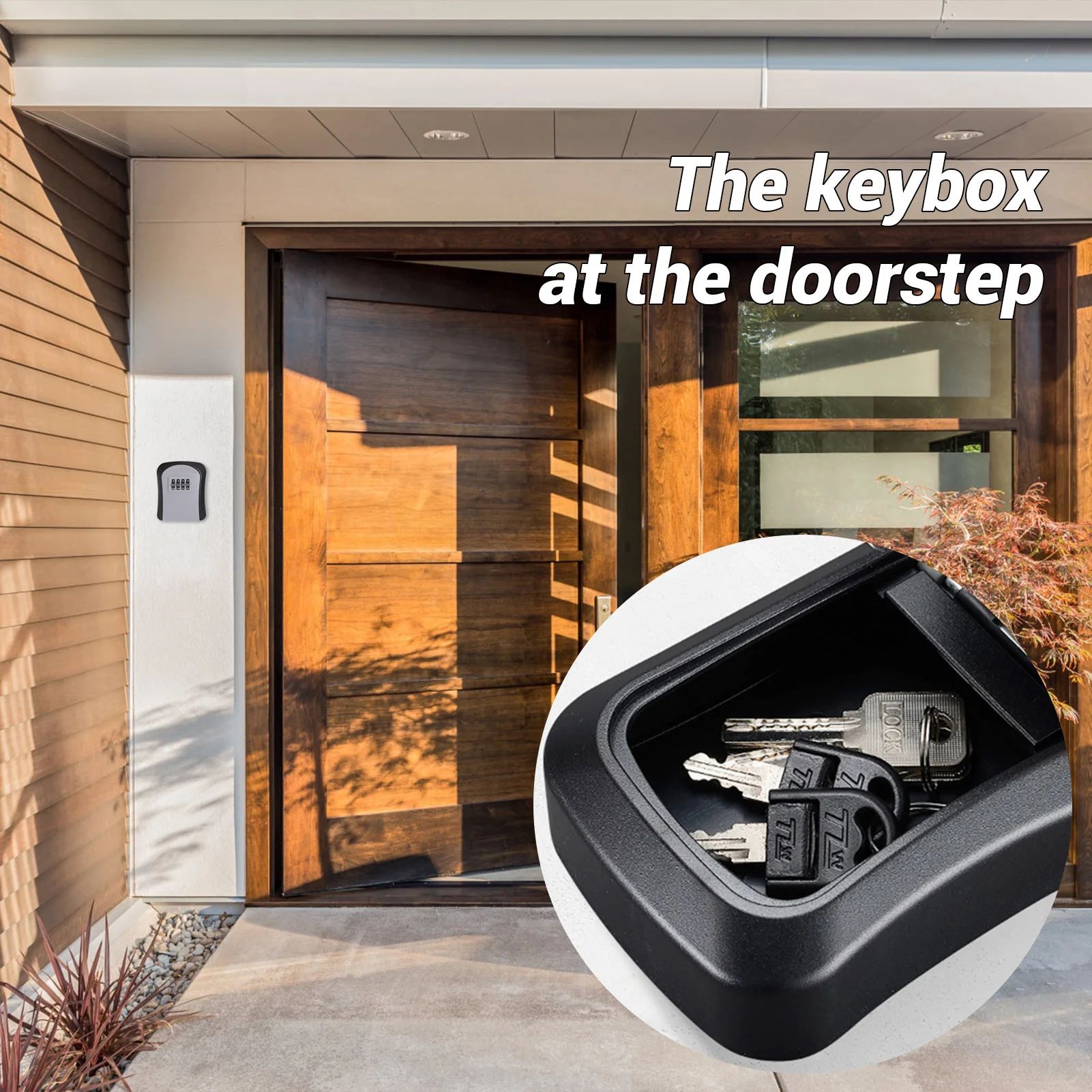 Wall Mount Key Lock Box With Combination Code Secure Spare Key Storage For Apartments, Realtors & Home red