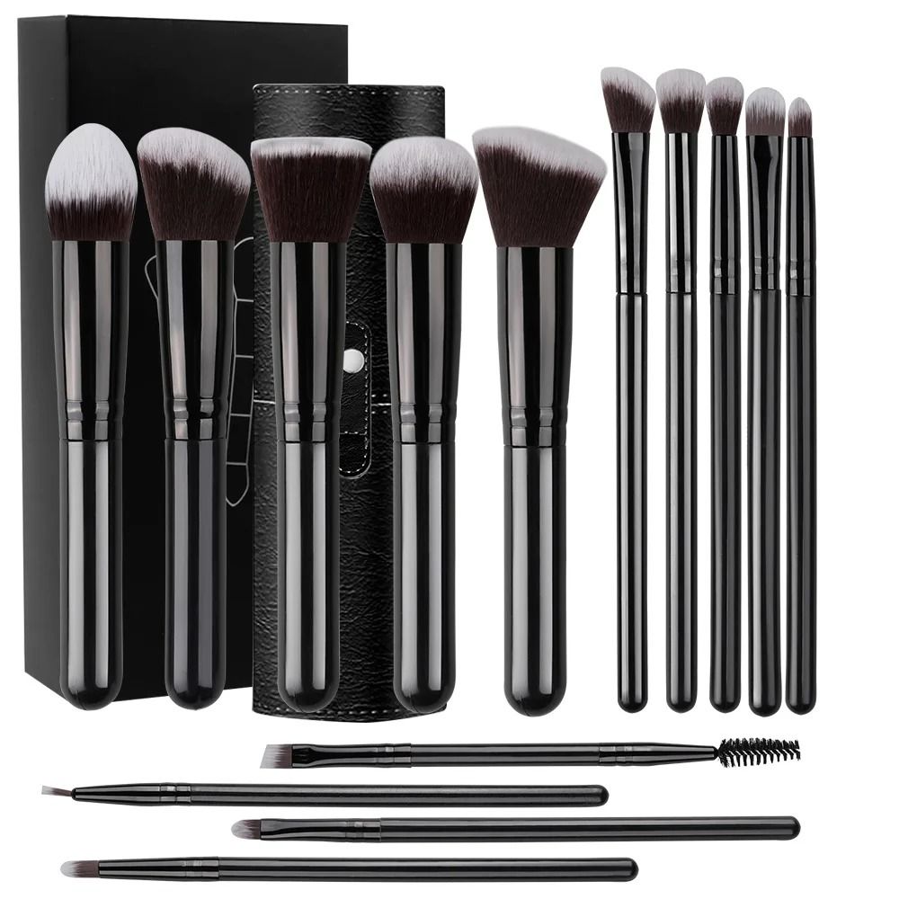 14 Piece Makeup Brush Set Soft Fluffy Foundation Blush Eyeshadow Brushes red 2 14 Pcs