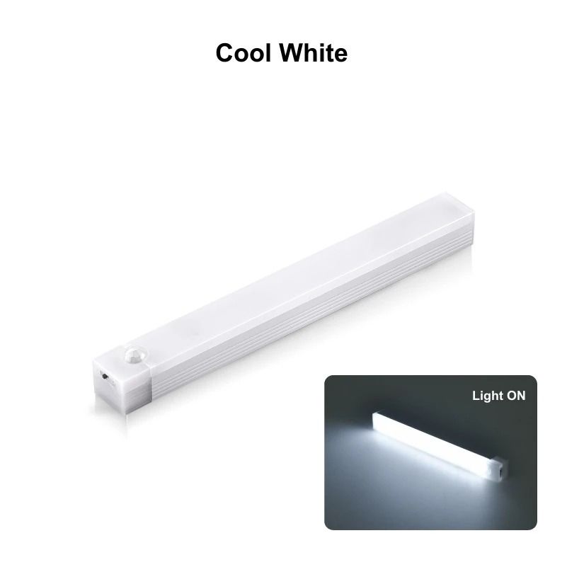 Rechargeable Motion Sensor LED Bar Light For Closet And Under Cabinet Use 3 Colors | 1 Lamp 2 Pcs | 20 Cm