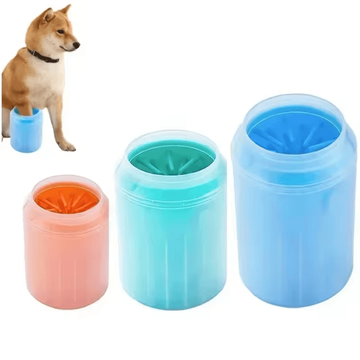Dog Paw Washer Cleaner Soft Silicone Dog Paw Cleaning Bucket With Pet Foot Brush green 2 s