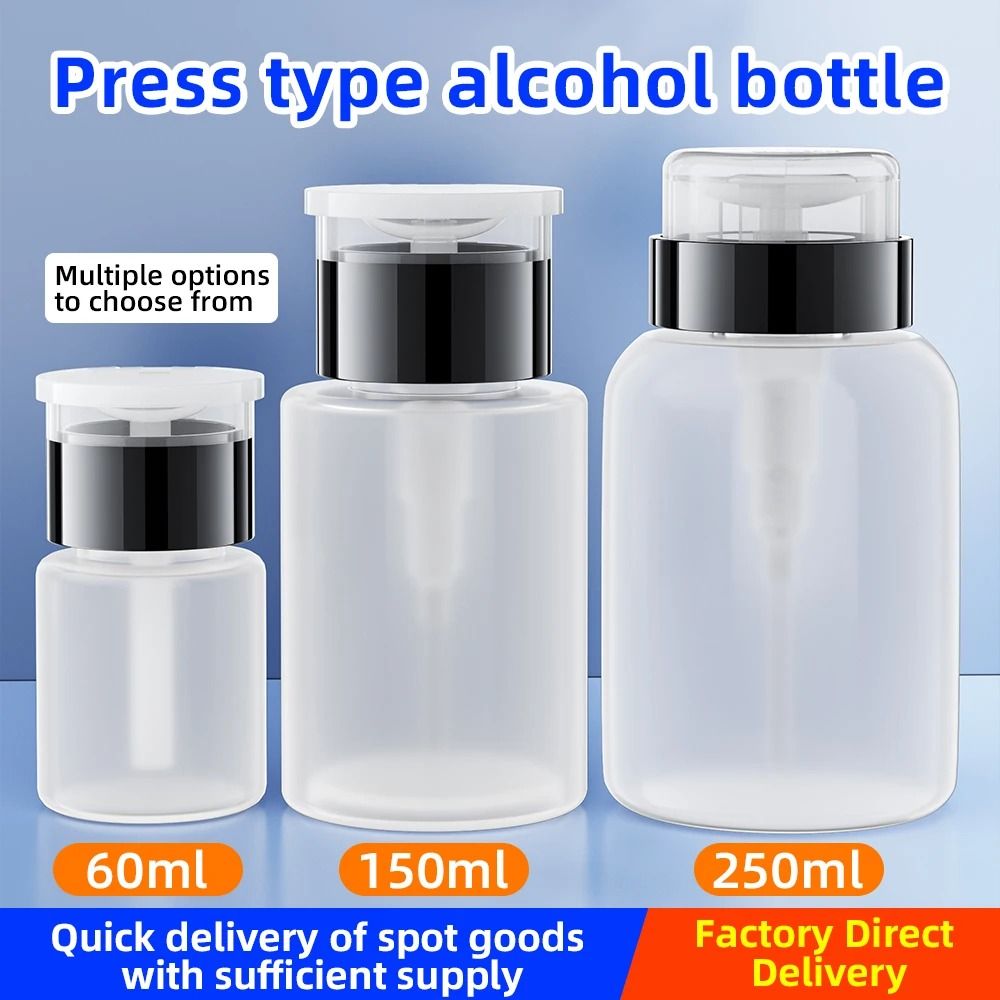 Refillable Press Pump Alcohol Dispenser Bottle Precision Cleaning Accessory 150 Ml X 3 Pcs
