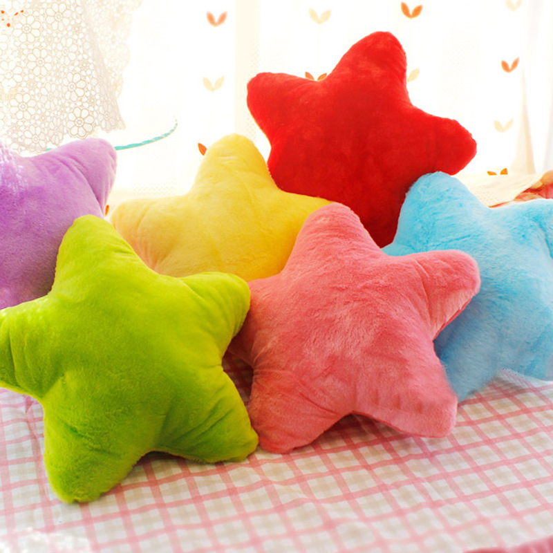 Soft Five pointed Star Pillow Plush Cushion, Yellow, Pink, And Red Home Decoration For Bedroom Sofa Ornaments rose carmine