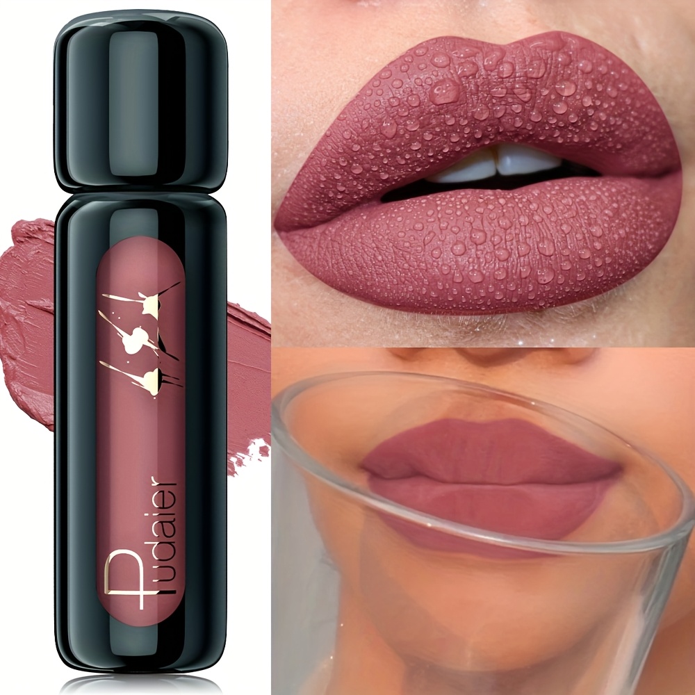 Non Stick Matte Velvet Lip Gloss, Highly Saturated Liquid Lip Mud, Long Lasting, Suitable For All Skin Tones peach Tea