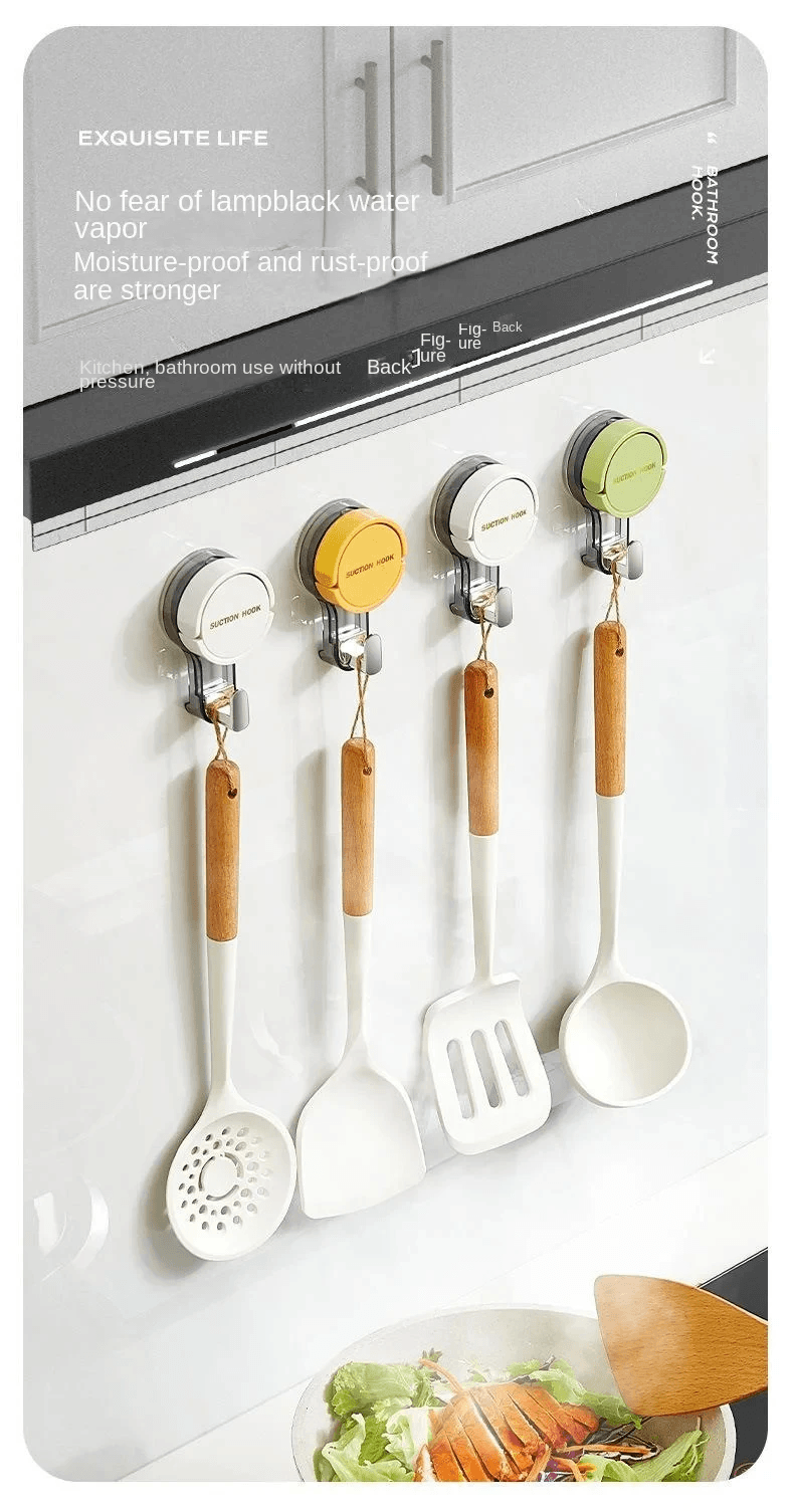 Strong Suction Hooks No Drill Vacuum Adhesive Wall Hooks For Bathroom And Kitchen green