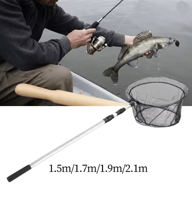 Telescopic Fishing Net Aluminum Alloy Folding Landing Net With Rubber Handle m