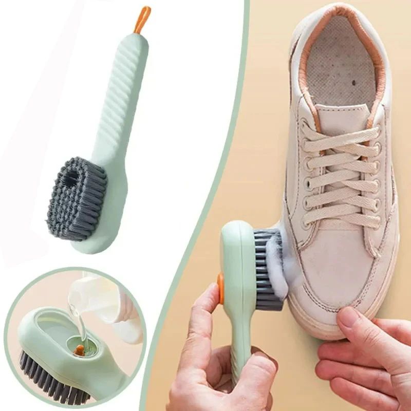 CleanStep Liquid Dispensing Shoe Brush Long Handle Multi Surface Cleaning Tool With Hook CleanStep Liquid Dispensing Shoe Brush Long Handle Multi Surface Cleaning Tool With Hook