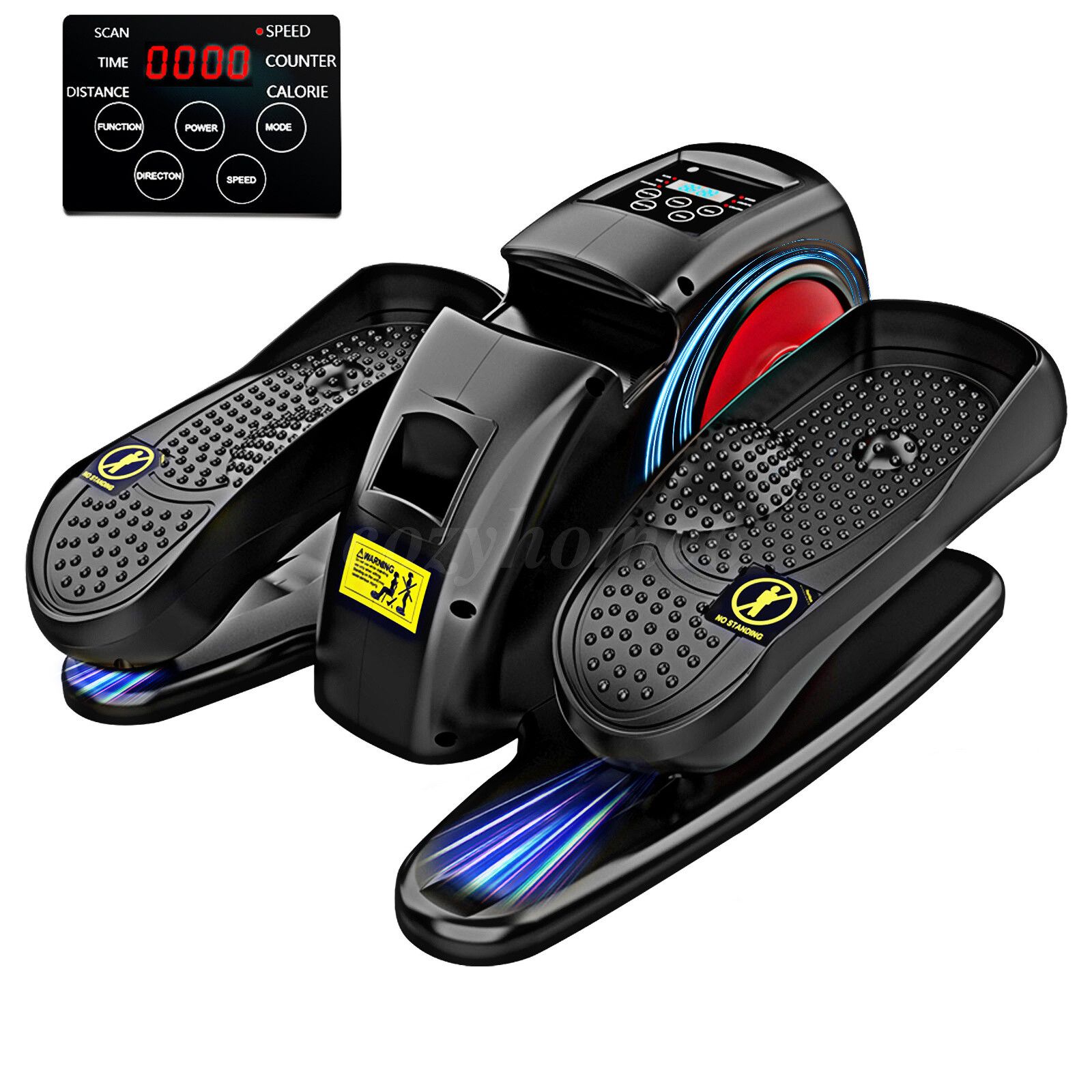 Under Desk Elliptical Machine Portable Silent Pedal Exerciser For Home Fitness black
