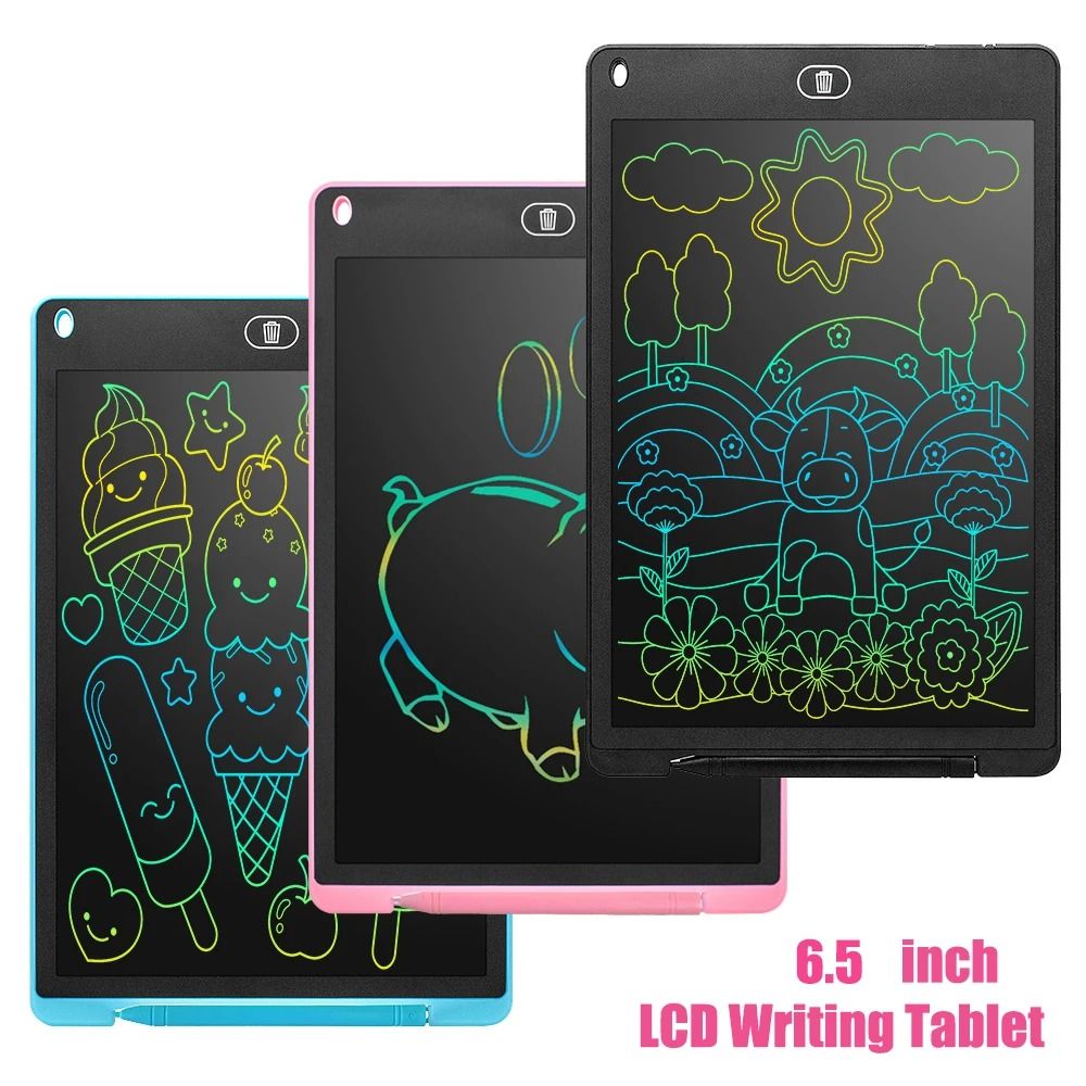 6.5 Inch Multi Color LCD Writing Tablet And Drawing Board black