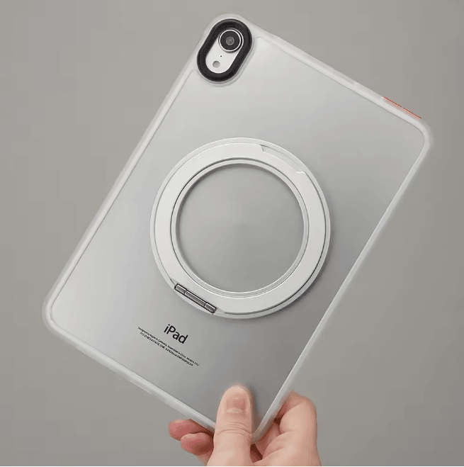 Rotating Adhesive Tablet Mount Aluminum Foldable Stand For Tablets silver