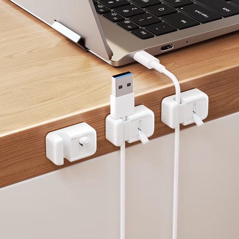 Mini Switch Lock Desk Cable Organizer 3PCS Self Adhesive Cable Clips For Clean Desktop Cord Control 3pcs blue