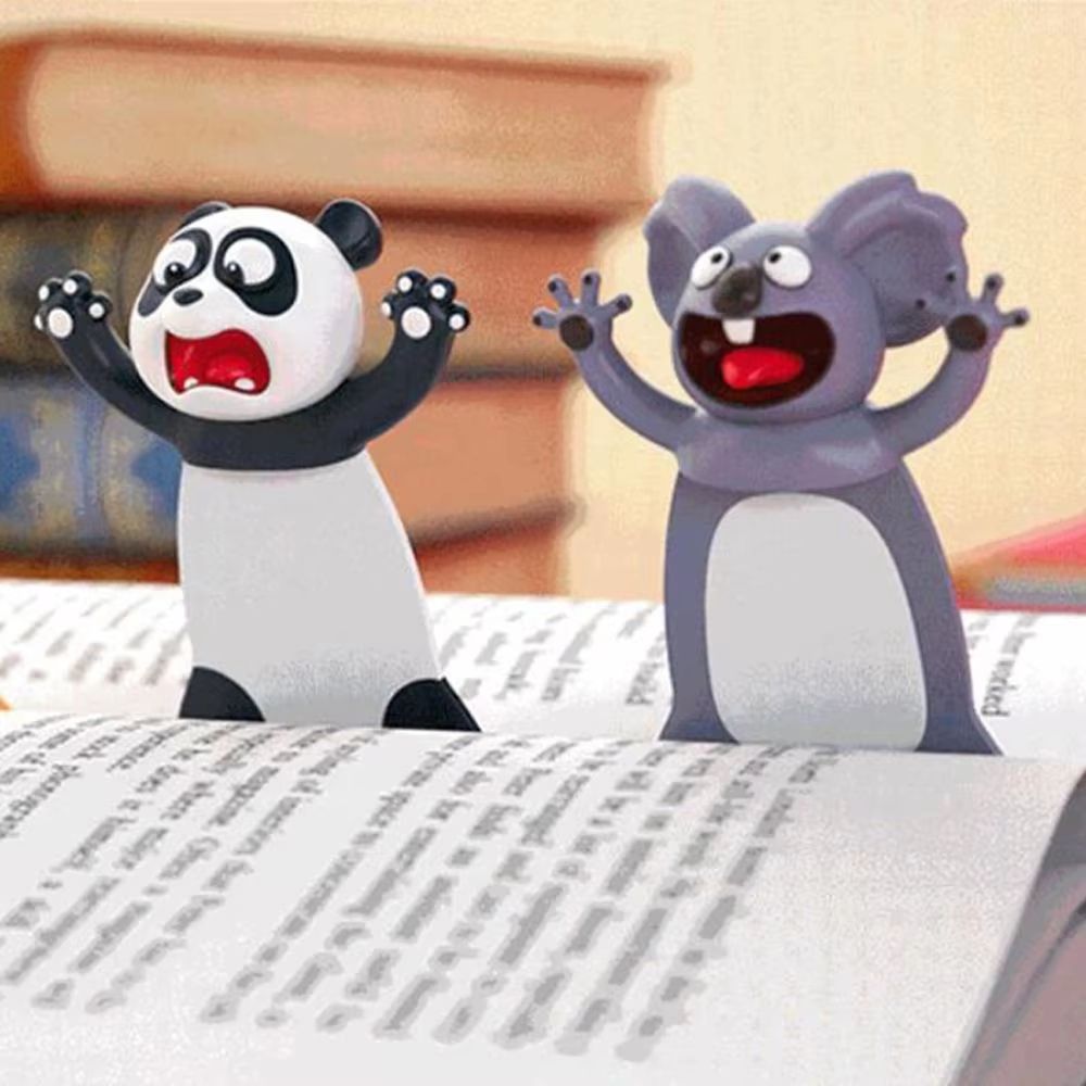 3D Stereo Cartoon Animal PVC Bookmarks Cute Cat And Friends Page Markers For School And Gifts panda