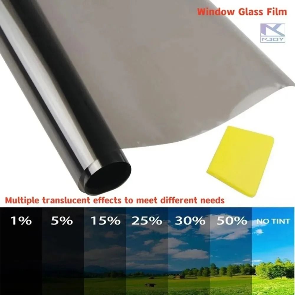 Black Window Tint Film For Car And Home UV Solar Protection 15 Percent