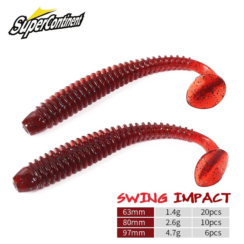 Impact Ring Shad Soft Plastic Swimbait Paddle Tail Lure Set 63mm 80mm 97mm f 80mm 10pcs