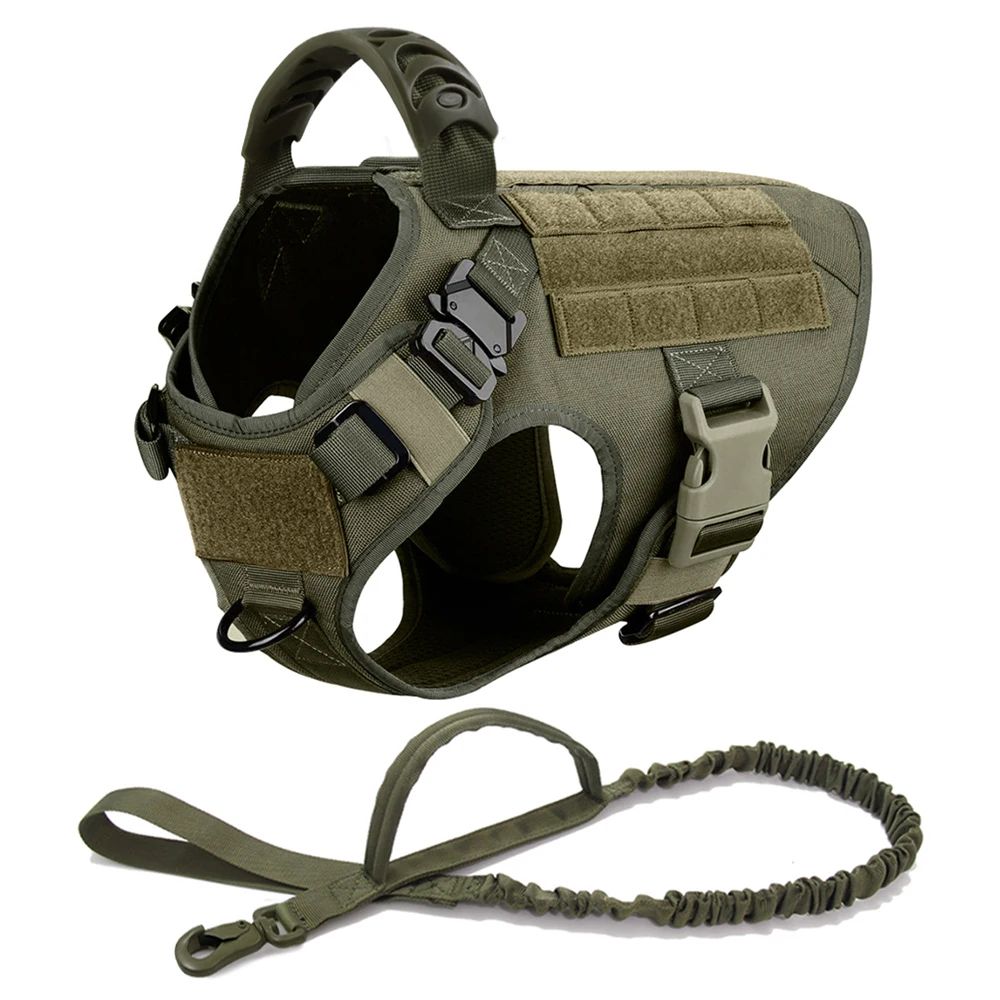Tactical Dog Harness And Leash Set brown Set l