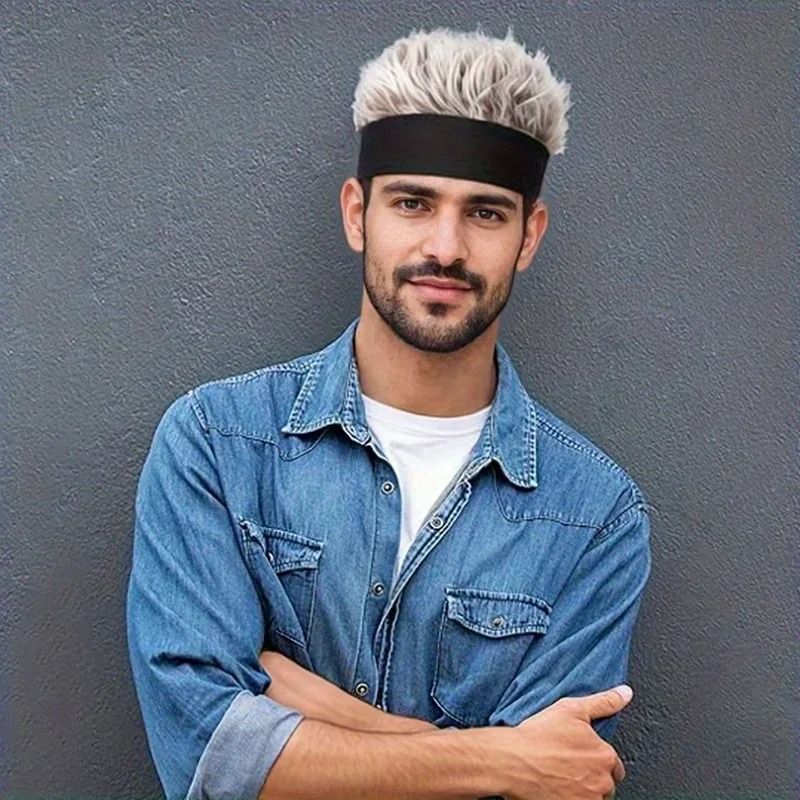 Personalized Mens Wig Knitted Hat coffee