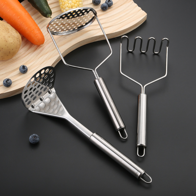 Stainless Steel Potato Masher Manual Food Crusher, Fruit Vegetable Pressure Mud Machine, Kitchen Tool For Children b