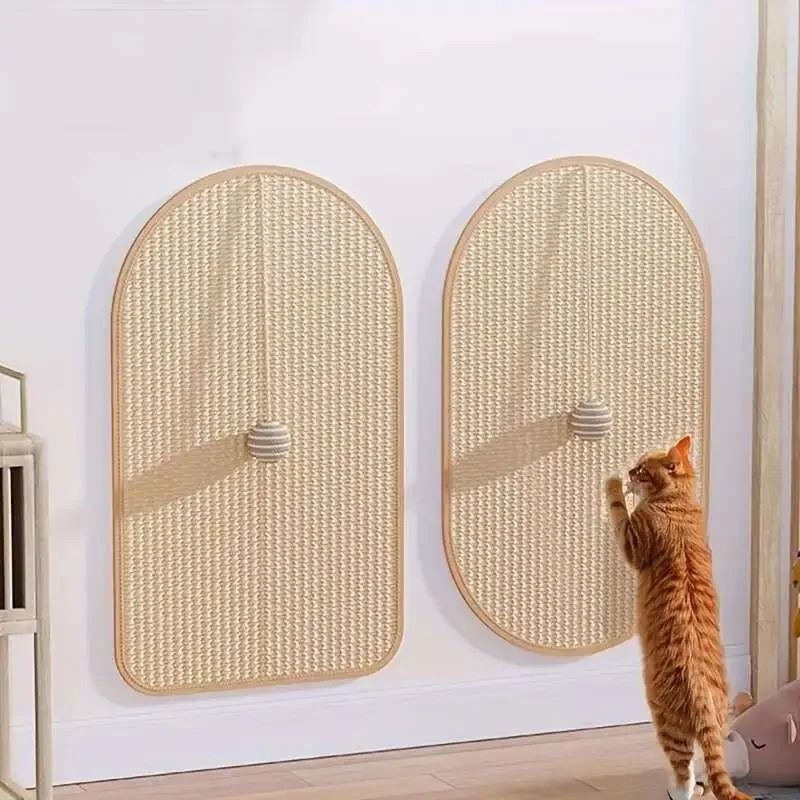 Durable Sisal Cat Scratch Pads Self Adhesive Wall & Furniture Protector semi Oval