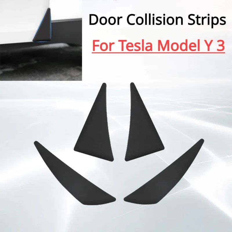 Tesla Door Edge Protection Strips For Model 3 And Model Y Waterproof Car Door Collision Strips Set black 4pcs