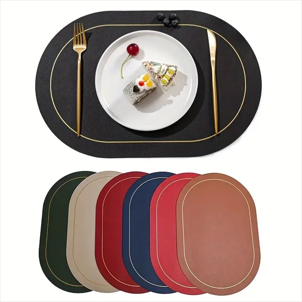 Premium Faux Leather Placemats Reversible Nordic Style Heat Resistant & Wipeable Table Mats pink 1 Pc