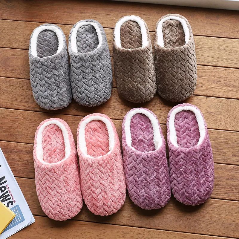 Unisex Fluffy Indoor Slippers Soft Anti Slip Home Slippers For Autumn & Winter Comfort coffee 40 41 (8.5 9.5)