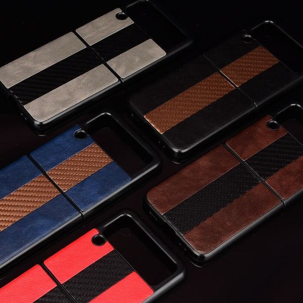 Samsung Galaxy Z Flip 3 5G Slim Folding Leather Shockproof Phone Case Cover, Secure Fit, Shockproof Protection, Durable, black