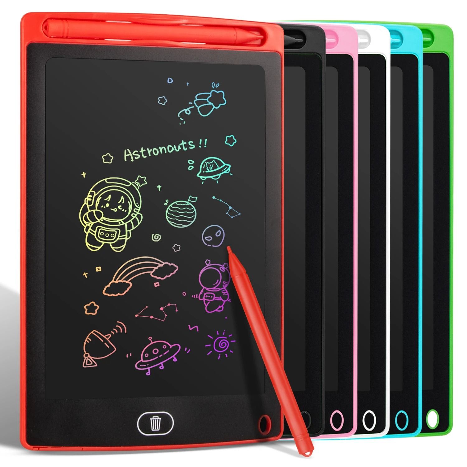 Rechargeable LCD Drawing Tablet For Kids Erasable Writing Board red 10 Inches
