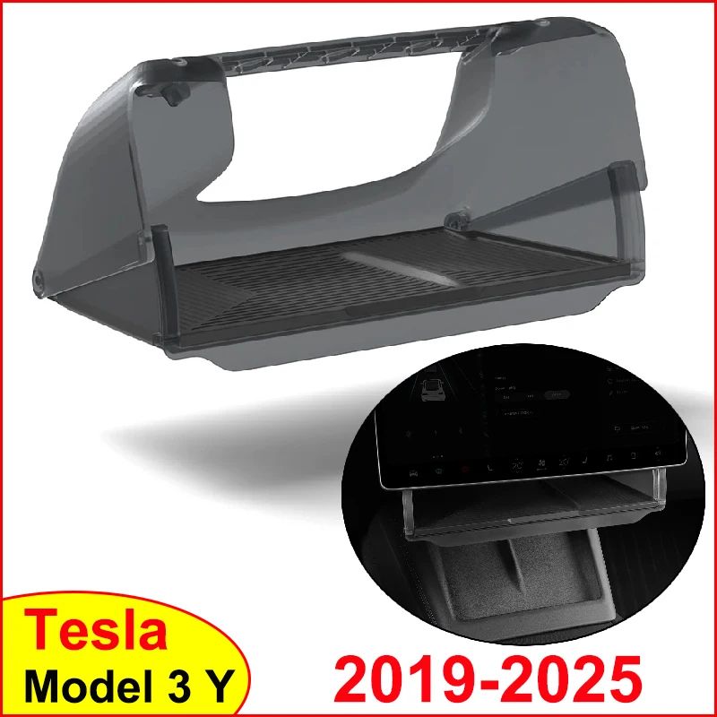 Tesla Under Screen Storage Organizer For Model Y Juniper 2025 & Model 3 Highland Hidden Central Console Storage Box m3 My Old Lhd