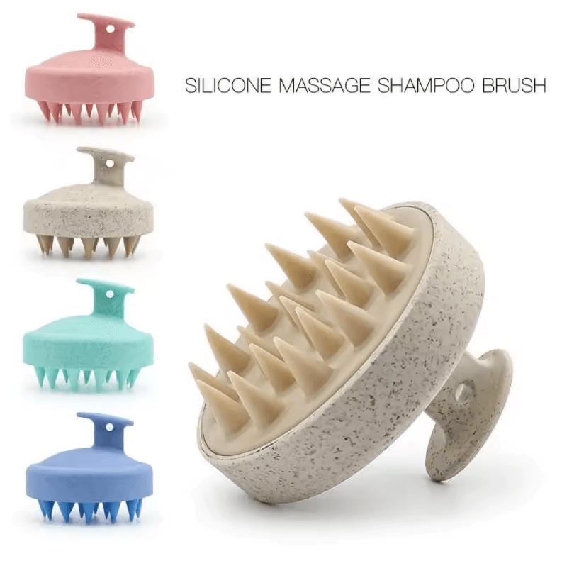 Silicone Shampoo Brush Head Scalp Massage Comb Hair Washing Comb Body Massage Brush Bath Shower Brush Salon Hairdressin black