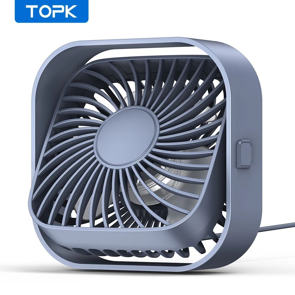 TOPK Mini Portable USB Desk Fan Powerful Airflow & Ultra Quiet Operation black