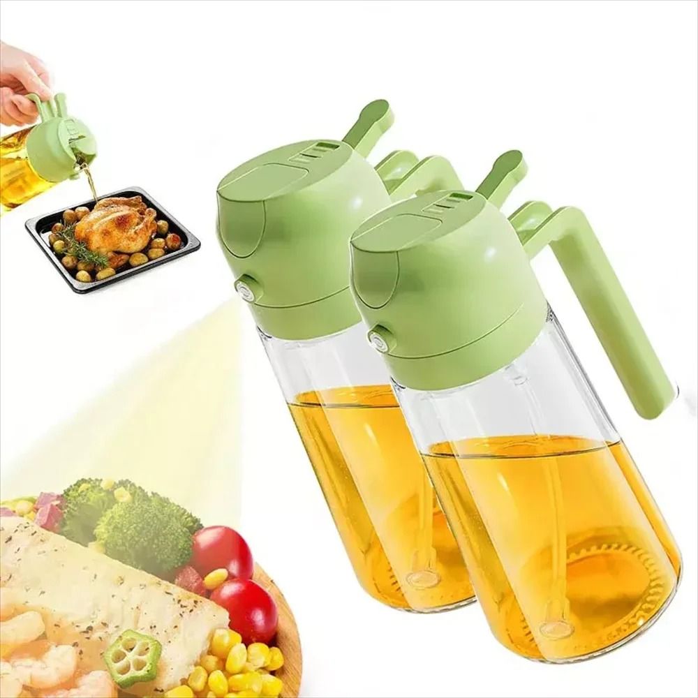 2 in 1 Glass Olive Oil Sprayer & Pourer Dispenser green